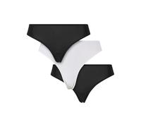 Panty URBAN CLASSICS "Urban Classics Ladies Lace Brazilian 3-Pack", Damen, Gr. L, schwarz, weiß, schwarz, 90% Elasthan, 10% Polyamid, unifarben, Unterhosen Panty (95249524-L) schwarz, weiß, schwarz