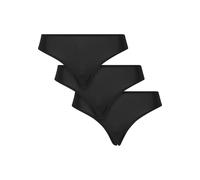 Panty URBAN CLASSICS "Urban Classics Ladies Lace Brazilian 3-Pack", Damen, Gr. XS, schwarz, 90% Elasthan, 10% Polyamid, unifarben, Unterhosen Panty (18439306-XS) schwarz
