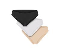 Panty URBAN CLASSICS "Urban Classics Ladies Lasercut Brazilian 3-Pack", Damen, Gr. S, schwarz, weiß, nude, 80% Nylon, 20% Elasthan, unifarben, Unterhosen Panty (17395033-S) schwarz, weiß, nude