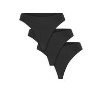 Panty URBAN CLASSICS "Urban Classics Ladies Lasercut Tanga 3-Pack", Damen, Gr. S, schwarz, 80% Nylon, 20% Elasthan, unifarben, Unterhosen Panty (20839568-S) schwarz