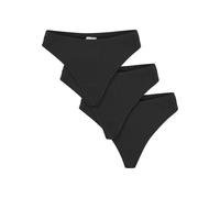Panty URBAN CLASSICS "Urban Classics Ladies Rip Tanga 3-Pack", Damen, Gr. S, schwarz (blk, blk, blk), 92% Nylon, 8% Elasthan, unifarben, Unterhosen Panty (99961731-S) blk, blk, blk