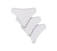 Panty URBAN CLASSICS "Urban Classics Ladies Rip Tanga 3-Pack", Damen, Gr. S, weiß (wht, wht, wht), 92% Nylon, 8% Elasthan, unifarben, Unterhosen Panty (44045718-S) wht, wht, wht