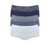 Panty VIVANCE, Damen, Gr. 32/34, blau (eisblau, rauchblau, navy), Single Jersey, Obermaterial: 95% Baumwolle, 5% Elasthan. Spitze: 93% Polyamid, 7% Elasthan (LYCRA), unifarben, körpernah, Unterhosen P