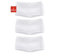 Panty VIVANCE, Damen, Gr. 32/34, weiß, Single Jersey, Obermaterial: 95% Baumwolle, 5% Elasthan. Spitze: 93% Polyamid, 7% Elasthan (LYCRA), unifarben, körpernah, Unterhosen Panty, aus elastischer Baumw