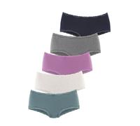 Panty VIVANCE, Damen, Gr. 36/38, bunt (anthrazit meliert, beige meliert, flieder, eukalyptus, navy), Single Jersey, Obermaterial: 95% Baumwolle, 5% Elasthan. Spitze: 90% Polyamid, 10% Elasthan, melier