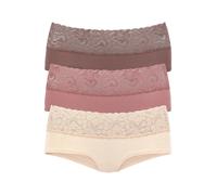 Panty VIVANCE, Damen, Gr. 36/38, bunt (rose, beere, mahagoni), Single Jersey, Obermaterial: 95% Baumwolle, 5% Elasthan. Spitze: 93% Polyamid, 7% Elasthan (LYCRA), unifarben, körpernah, Unterhosen Pant