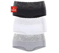 Panty VIVANCE, Damen, Gr. 48/50, schwarz-weiß (schwarz, weiß, grau, meliert), Single Jersey, Obermaterial: 95% Baumwolle, 5% Elasthan. Spitze: 93% Polyamid, 7% Elasthan (LYCRA), unifarben, körpernah,