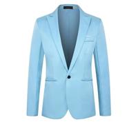 PANVER Anzug Jacke Männer Hochzeit Bankett Business Blazer Regular Fit Mode Casual Übergangsjacke Herren M-Sky Blue L