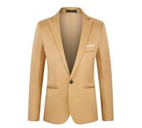 PANVER Anzug Jacke Männer Hochzeit Bankett Business Blazer Regular Fit Mode Casual Übergangsjacke Herren K-Khaki M