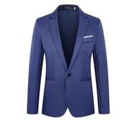 PANVER Anzug Jacke Männer Hochzeit Bankett Business Blazer Regular Fit Mode Casual Übergangsjacke Herren N-Royal Blue XL