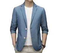 PANVER Anzug Jacke Männer Hochzeit Bankett Business Blazer Regular Fit Mode Casual Übergangsjacke Herren D-Blue 4XL