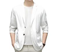 PANVER Anzug Jacke Männer Hochzeit Bankett Business Blazer Regular Fit Mode Casual Übergangsjacke Herren E-White L