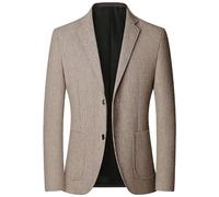 PANVER Anzug Jacke Männer Hochzeit Bankett Business Casual Blazer Regular Fit Einfarbig Übergangsjacke Herren L-Light Coffee XL