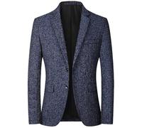 PANVER Anzug Jacke Männer Hochzeit Bankett Business Casual Blazer Regular Fit Einfarbig Übergangsjacke Herren C-Navy XL