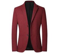 PANVER Anzug Jacke Männer Hochzeit Bankett Business Casual Blazer Regular Fit Einfarbig Übergangsjacke Herren N-Red 3XL