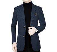 PANVER Anzug Jacke Männer Hochzeit Bankett Business Casual Blazer Regular Fit Einfarbig Übergangsjacke Herren I-Navy XXL