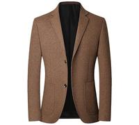 PANVER Anzug Jacke Männer Hochzeit Bankett Business Casual Blazer Regular Fit Einfarbig Übergangsjacke Herren Q-Dark Brown XL