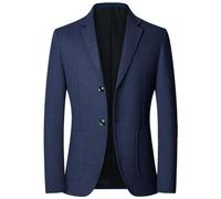 PANVER Anzug Jacke Männer Hochzeit Bankett Business Casual Blazer Regular Fit Einfarbig Übergangsjacke Herren O-Navy L