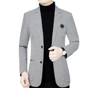 PANVER Anzug Jacke Männer Hochzeit Bankett Business Casual Blazer Regular Fit Einfarbig Übergangsjacke Herren H-White 3XL