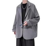 PANVER Anzug Jacke Männer Hochzeit Bankett Einfarbig Business Blazer Regular Fit Mode Casual Übergangsjacke Herren D-Dark Grey M