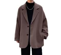 PANVER Anzug Jacke Männer Hochzeit Bankett Einfarbig Business Blazer Regular Fit Mode Casual Übergangsjacke Herren E-Coffee L