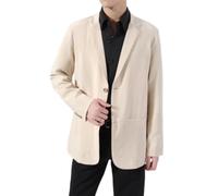 PANVER Anzug Jacke Männer Hochzeit Bankett Einfarbig Business Blazer Regular Fit Mode Casual Übergangsjacke Herren F-Khaki 3XL