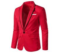 PANVER Anzug Jacke Männer Hochzeit Bankett Mode Temperament Blazer Regular Fit Business Casual Übergangsjacke Herren F-Red 4XL