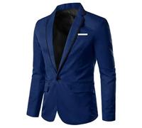 PANVER Anzug Jacke Männer Hochzeit Bankett Mode Temperament Blazer Regular Fit Business Casual Übergangsjacke Herren G-Blue M