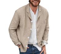PANVER Anzug Jacke Männer Hochzeit Bankett Temperament Mode Blazer Regular Fit Business Casual Übergangsjacke Herren H-Khaki S