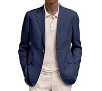 PANVER Anzug Jacke Männer Hochzeit Bankett Temperament Mode Blazer Regular Fit Business Casual Übergangsjacke Herren F-Navy XL