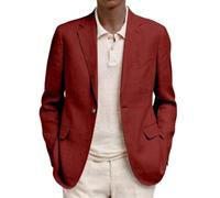 PANVER Anzug Jacke Männer Hochzeit Bankett Temperament Mode Blazer Regular Fit Business Casual Übergangsjacke Herren G-Wine Red S
