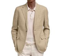 PANVER Anzug Jacke Männer Hochzeit Bankett Temperament Mode Blazer Regular Fit Business Casual Übergangsjacke Herren A-Khaki 3XL
