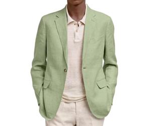PANVER Anzug Jacke Männer Hochzeit Bankett Temperament Mode Blazer Regular Fit Business Casual Übergangsjacke Herren D-Light Green M