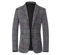 PANVER Anzug Jacke Männer Hochzeit Bankett Temperament Mode Blazer Regular Fit Casual Einzigartig Übergangsjacke Herren I-Grey XL