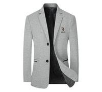 PANVER Anzug Jacke Männer Hochzeit Bankett Temperament Mode Blazer Regular Fit Casual Einzigartig Übergangsjacke Herren M-Grey 3XL