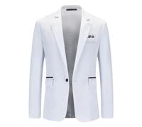 PANVER Anzug Jacke Männer Regular Fit Business Casual Übergangsjacke Herren Hochzeit Bankett Mode Temperament Blazer A-White L