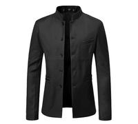 PANVER Anzug Jacke Männer Regular Fit Business Casual Übergangsjacke Herren Hochzeit Bankett Mode Temperament Blazer J-Black 3XL