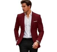 PANVER Anzug Jacke Männer Regular Fit Business Casual Übergangsjacke Herren Hochzeit Bankett Temperament Mode Blazer C-Wine Red 3XL