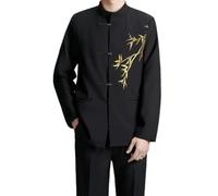 PANVER Anzug Jacke Männer Regular Fit Casual Gutaussehend Übergangsjacke Herren Hochzeit Bankett Temperament Mode Blazer B-Black S