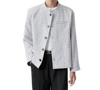 PANVER Anzug Jacke Männer Regular Fit Casual Gutaussehend Übergangsjacke Herren Hochzeit Bankett Temperament Mode Blazer G-White L