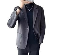 PANVER Anzug Jacke Männer Regular Fit Einfarbig Übergangsjacke Herren Hochzeit Bankett Business Casual Blazer B-Dark Grey 3XL