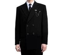 PANVER Anzug Jacke Männer Regular Fit Einfarbig Übergangsjacke Herren Hochzeit Bankett Business Casual Blazer D-Black XXL