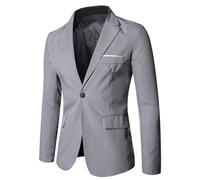 PANVER Anzug Jacke Männer Regular Fit Mode Casual Übergangsjacke Herren Hochzeit Bankett Business Blazer A-Grey 3XL