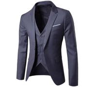 PANVER Anzug Jacke Männer Regular Fit Mode Casual Übergangsjacke Herren Hochzeit Bankett Business Blazer H-Dark Grey XXL