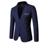 PANVER Anzug Jacke Männer Regular Fit Mode Casual Übergangsjacke Herren Hochzeit Bankett Business Blazer D-Navy 3XL
