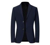 PANVER Anzug Jacke Männer Regular Fit Mode Casual Übergangsjacke Herren Hochzeit Bankett Business Einfarbig Blazer F-Navy XL