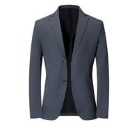 PANVER Anzug Jacke Männer Regular Fit Mode Casual Übergangsjacke Herren Hochzeit Bankett Business Einfarbig Blazer J-Dark Grey XXL