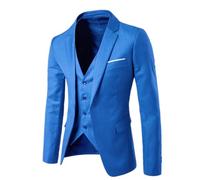 PANVER Anzug Jacke Männer Regular Fit Mode Casual Übergangsjacke Herren Hochzeit Bankett Business Blazer F-Dark Blue 6XL