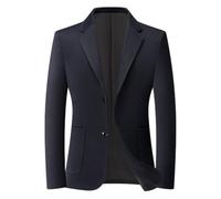 PANVER Anzug Jacke Männer Regular Fit Mode Casual Übergangsjacke Herren Hochzeit Bankett Einfarbig Business Blazer E-Navy M
