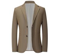 PANVER Anzug Jacke Männer Regular Fit Mode Casual Übergangsjacke Herren Hochzeit Bankett Einfarbig Business Blazer A-Dark Brown L